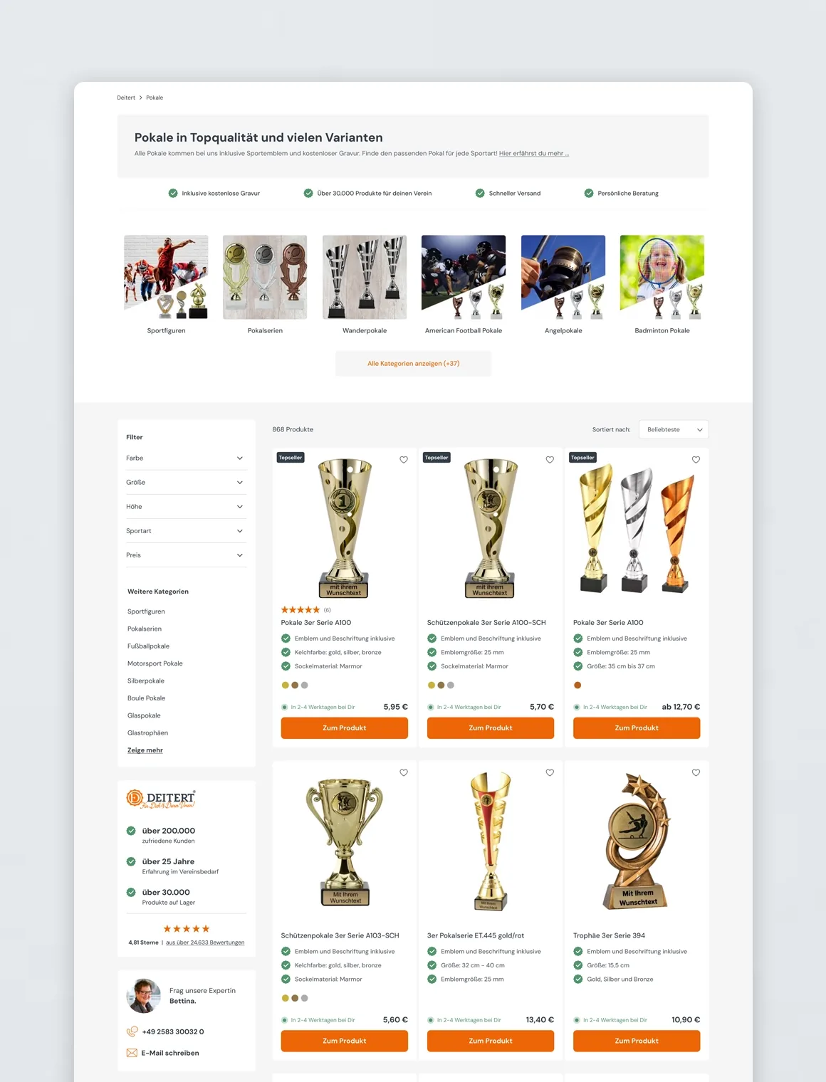 Shop-Relaunch Vereinsbedarf Deitert