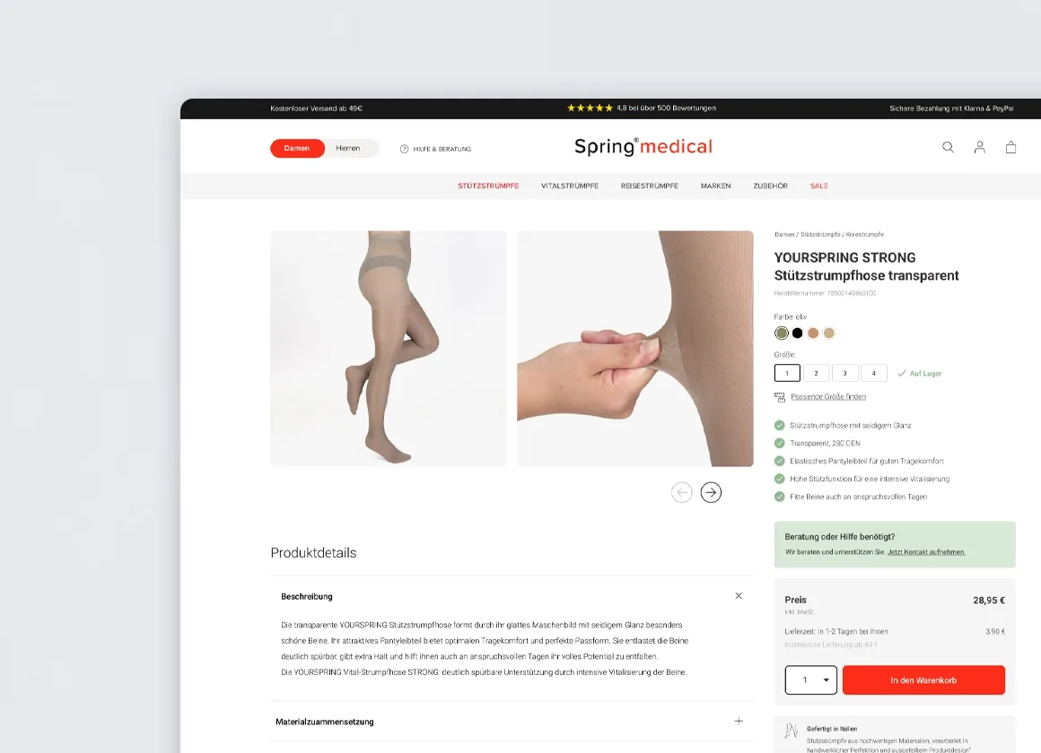 Spring medical Online-Shop Relaunch