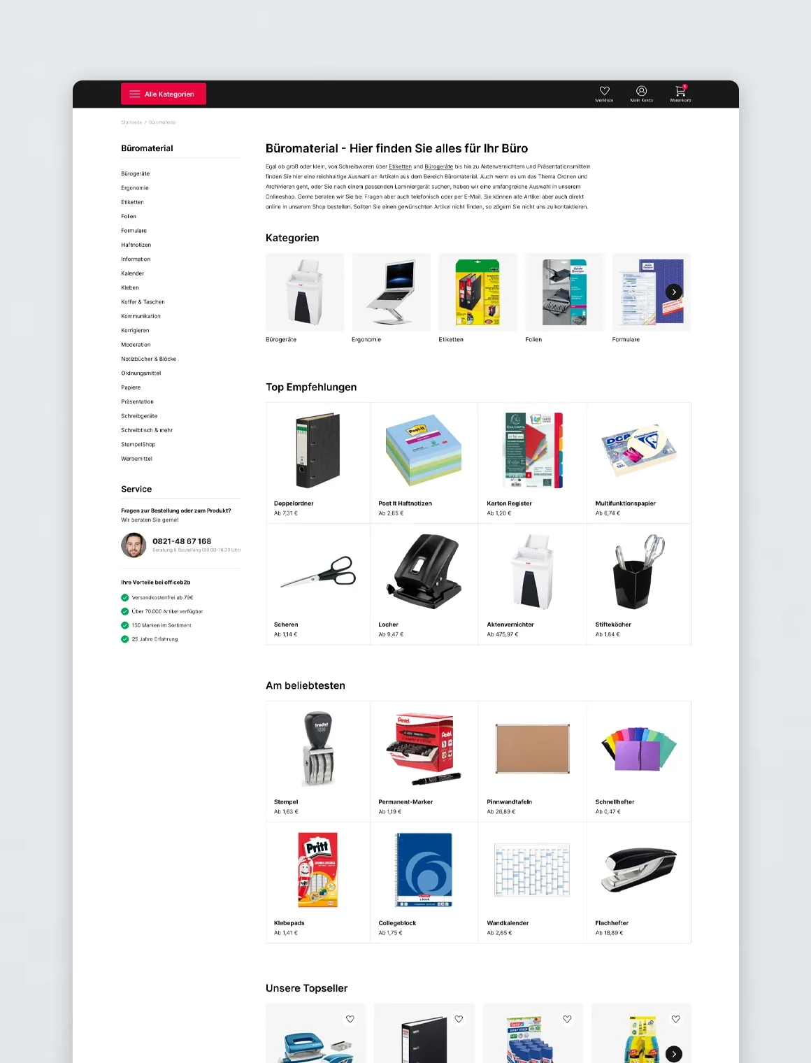 Office B2B Shop-Relaunch