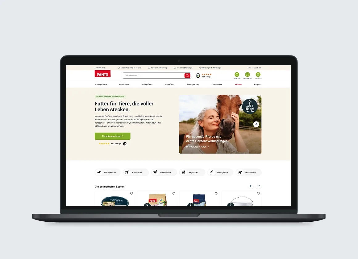 Panto Heimtierbedarf: Komplettes Shop-Re-Design für mehr Vertrauen & Conversion